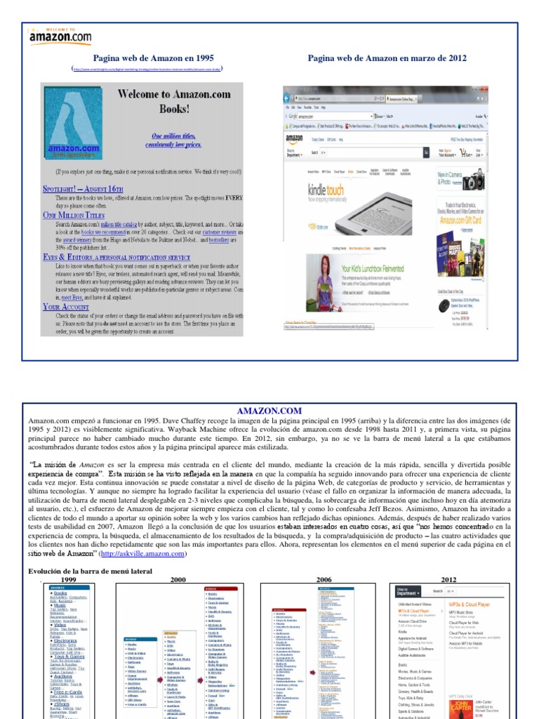 Evolucion de La Web de Amazon | PDF | Amazon.Com | web 2.0