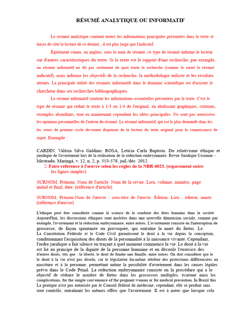 Résumé informatif sur l'éthique de l'avortement | PDF | Grossesse