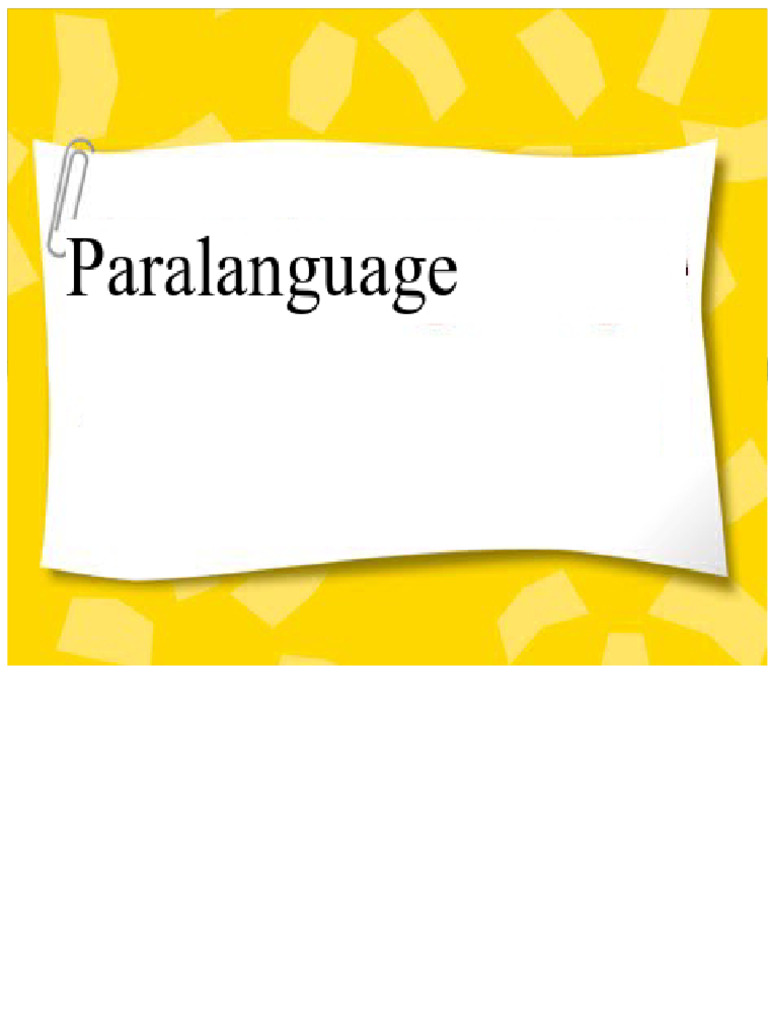 Paralanguage | PDF