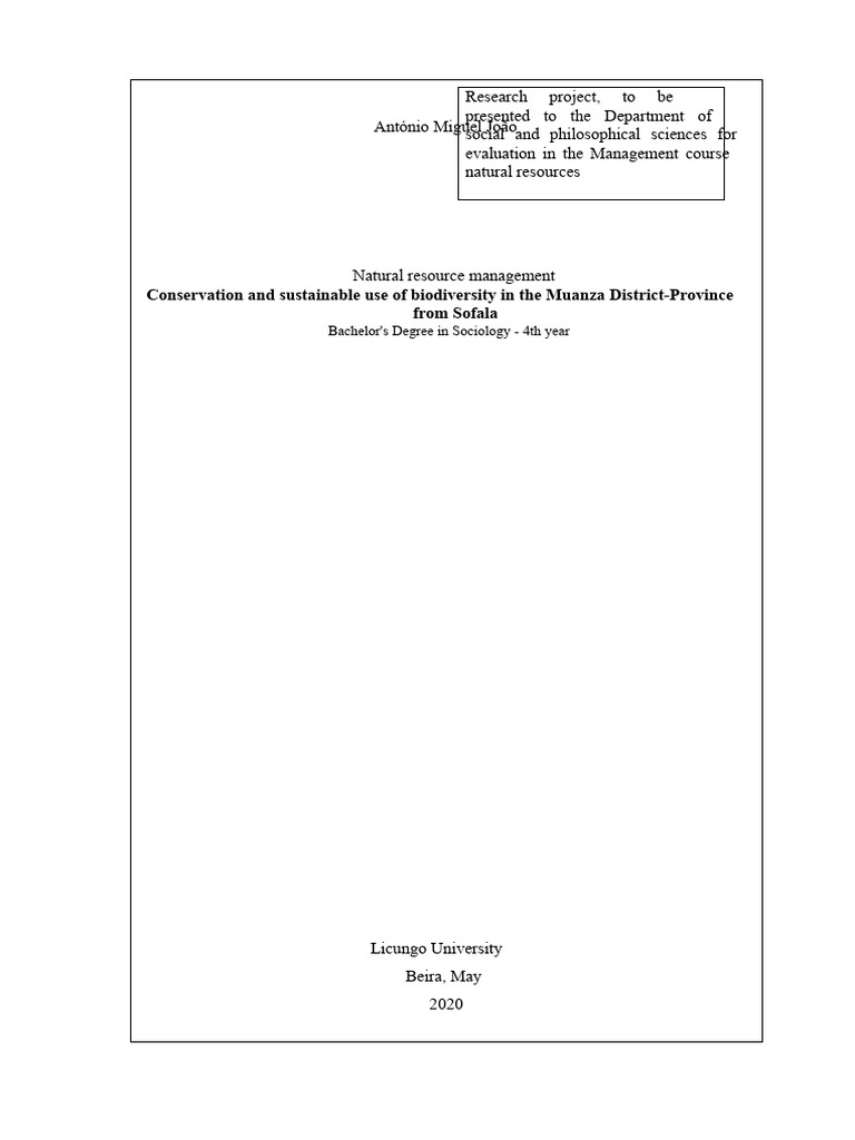Biodiversity Conservation in Muanza District | PDF | Conservation ...