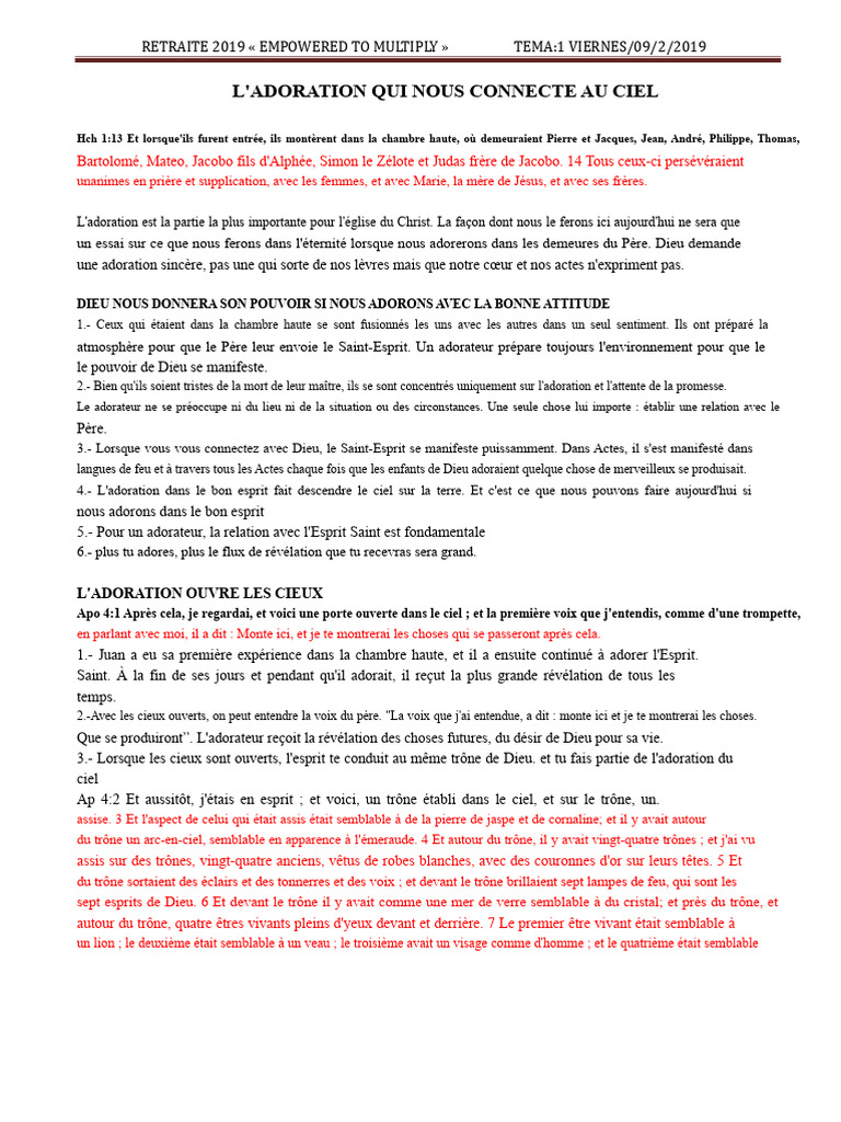 Adoration : Clé pour une connexion divine | PDF | Dieu | Saint-Esprit