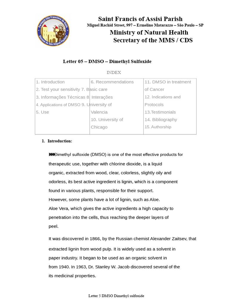 DMSO - Dimethyl Sulfoxide | PDF | Dimethyl Sulfoxide | Allergy
