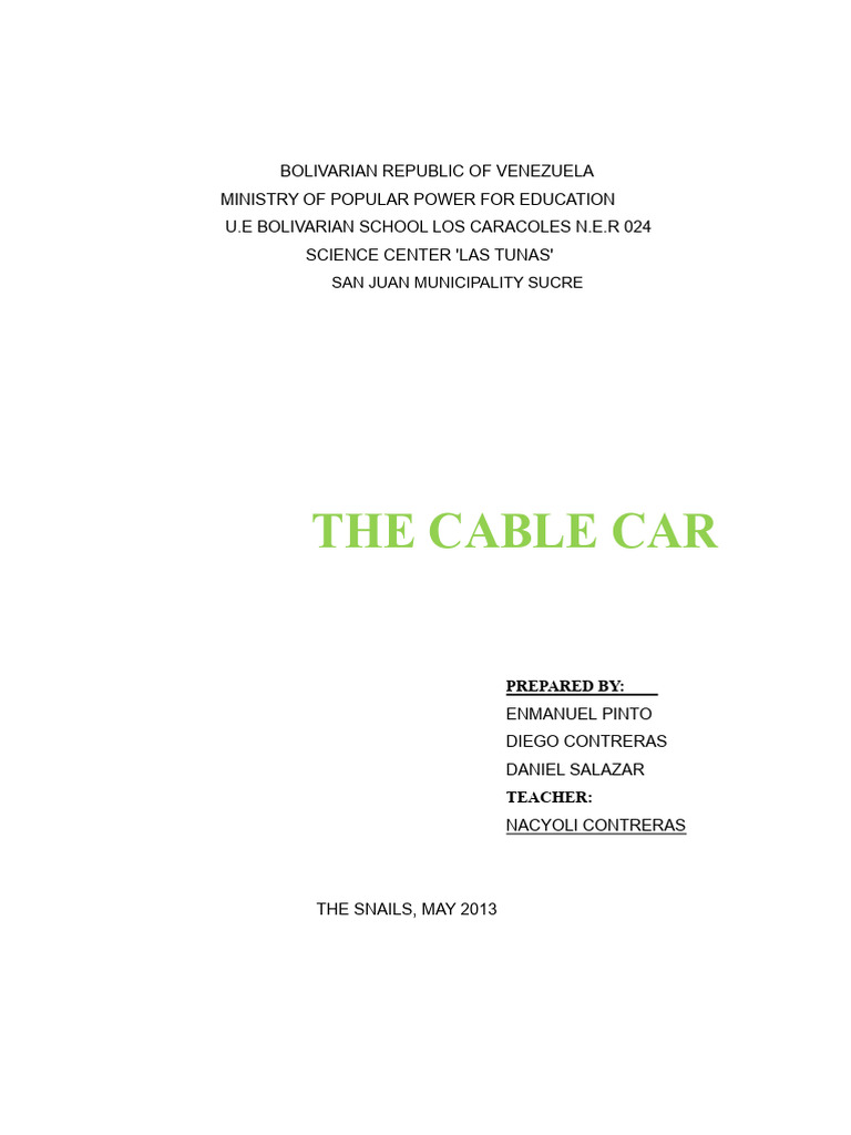 Understanding Cable Car Systems | PDF