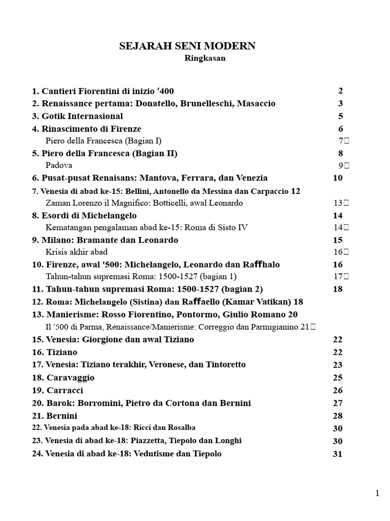 Sejarah Seni Modern: Renaisans dan Barok | PDF