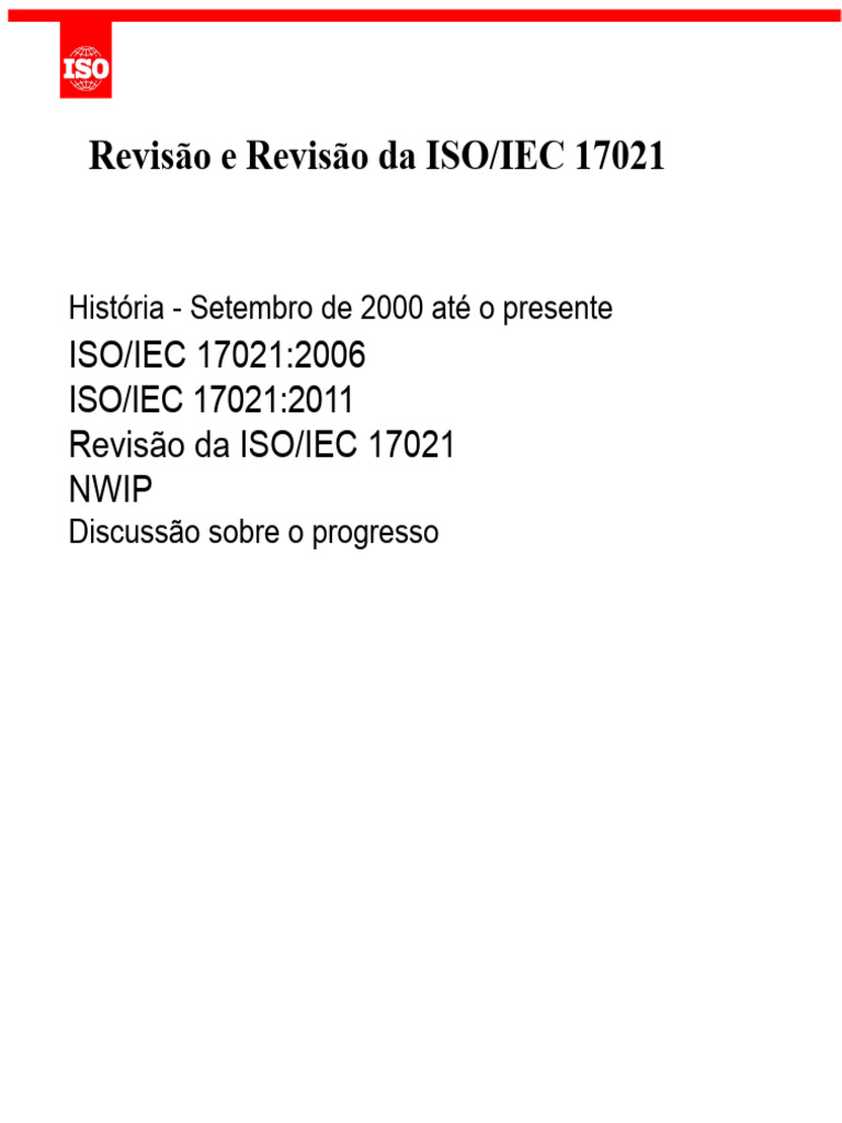 Revisão da ISO/IEC 17021: Histórico e Mudanças | PDF