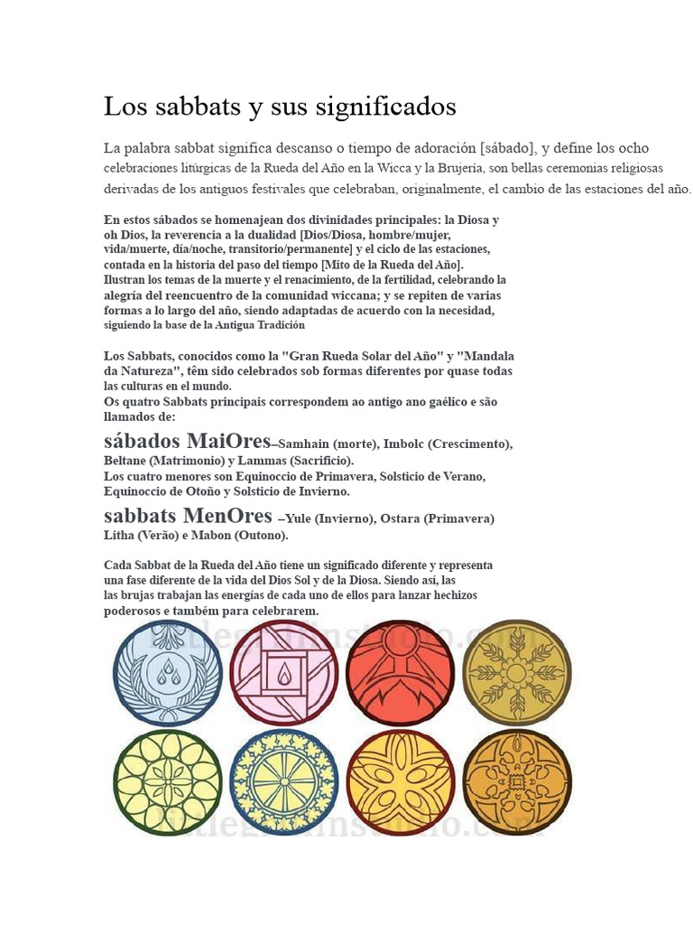 Significados de los Sabbats en Wicca | PDF | Rueda del año