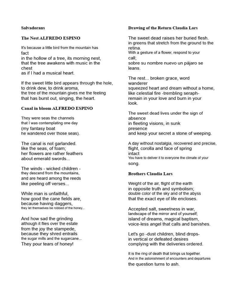 20 Salvadoran and Central American poems | PDF