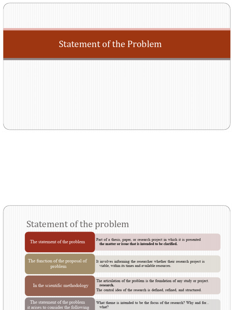 Crafting an Effective Problem Statement | PDF