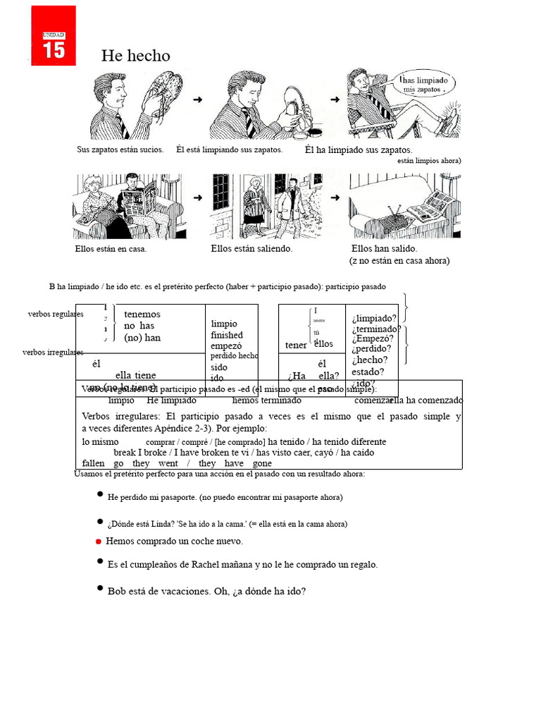 Ejercicios de Presente Perfecto en Español | PDF | Semántica | Mecánica ...