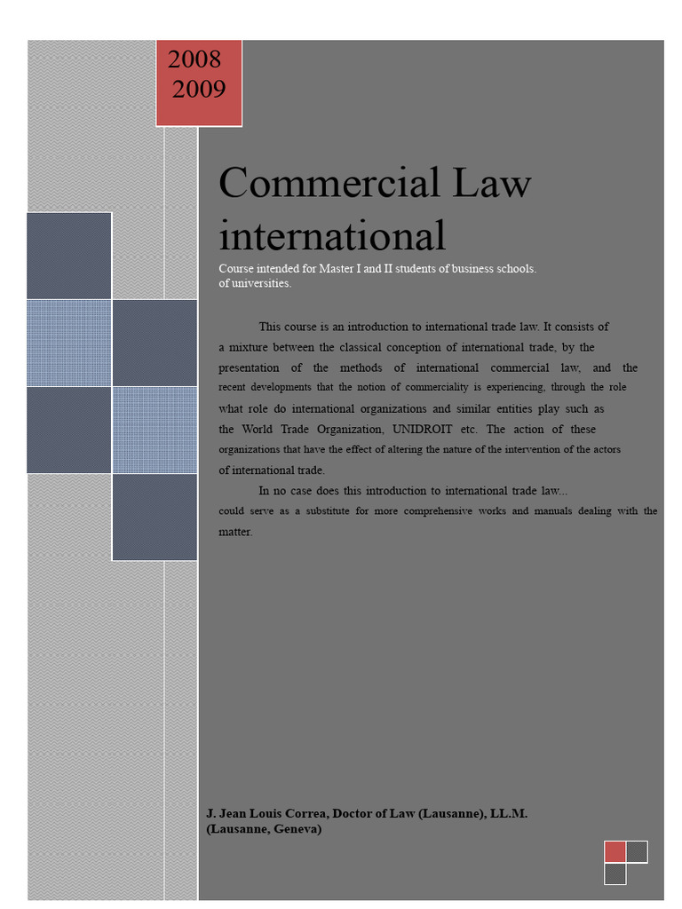 Introduction to International Trade Law | PDF | Most Favoured Nation ...