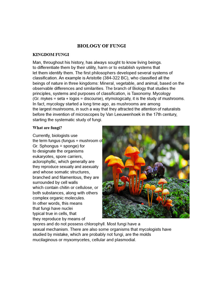BIOLOGY OF FUNGI | PDF | Fungus | Mycology
