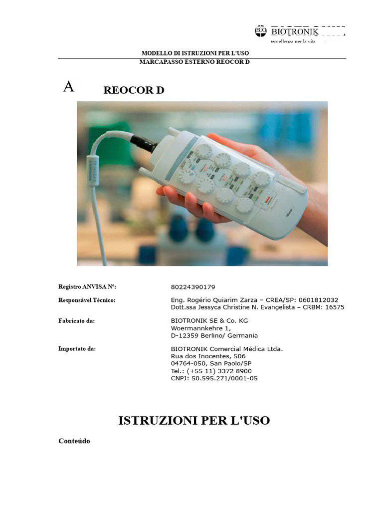 Manuale Pacemaker - Biotronik | PDF