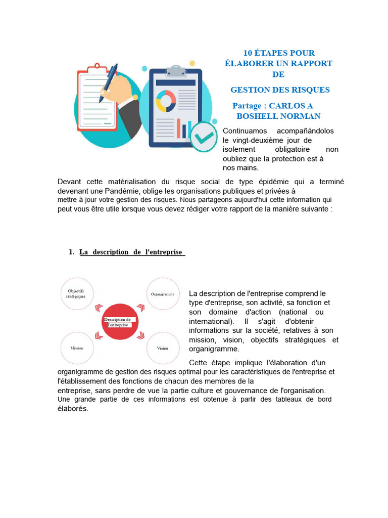 Rapport de Gestion des Risques en 10 Étapes | PDF | Gestion des risques ...
