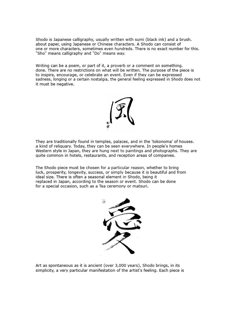 Understanding Shodo: Japanese Calligraphy | PDF | Languages Of Taiwan ...