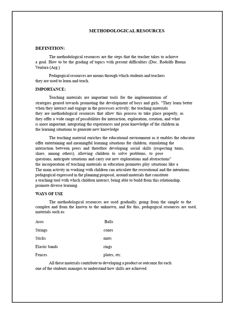 Effective Methodological Resources in Education | PDF | Methodology ...