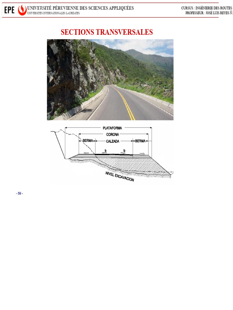 Ingénierie des Routes : Sections Transversales | PDF | Pérou | Route
