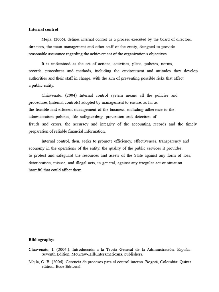 Internal control | PDF