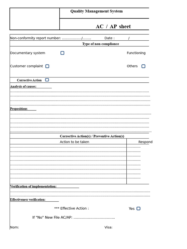 Quality Management System Template | PDF