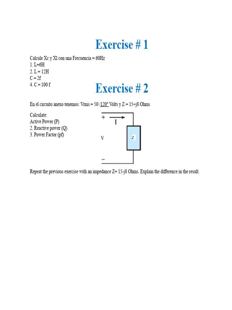 RLC Exercise #1 | PDF