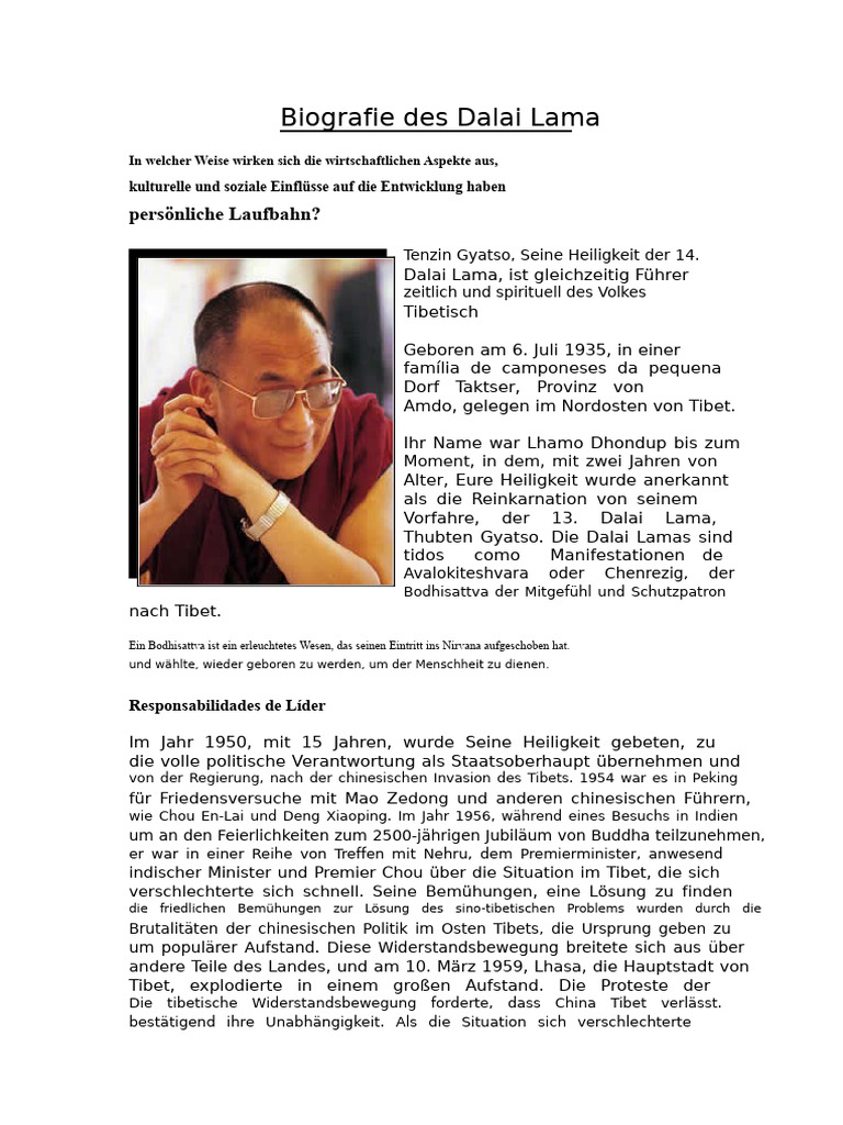 Biografie Des Dalai Lama | PDF