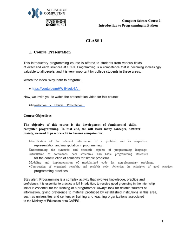 Python Programming Course Overview | PDF | Function (Mathematics ...