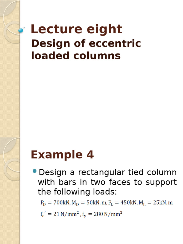 Eccentric Loaded Column Design Examples | PDF
