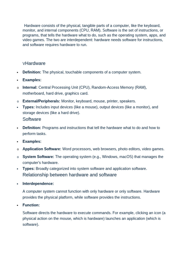 Understanding Hardware and Software Basics | PDF | Computer Hardware ...