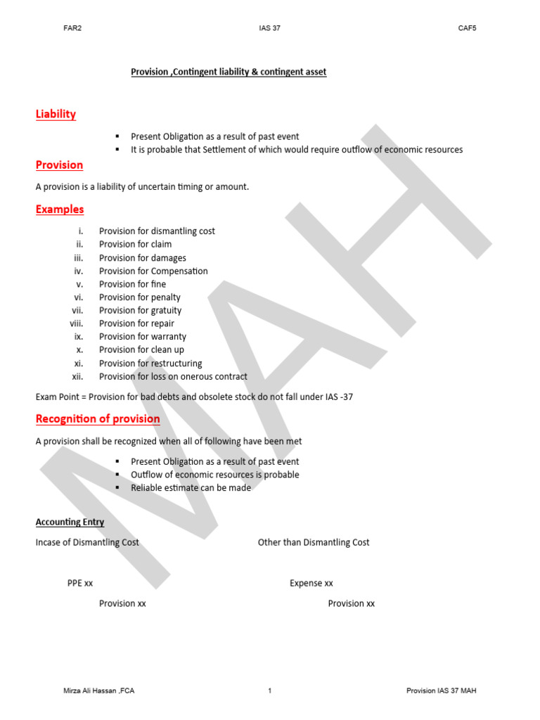 Understanding Provisions and Liabilities | PDF | Business