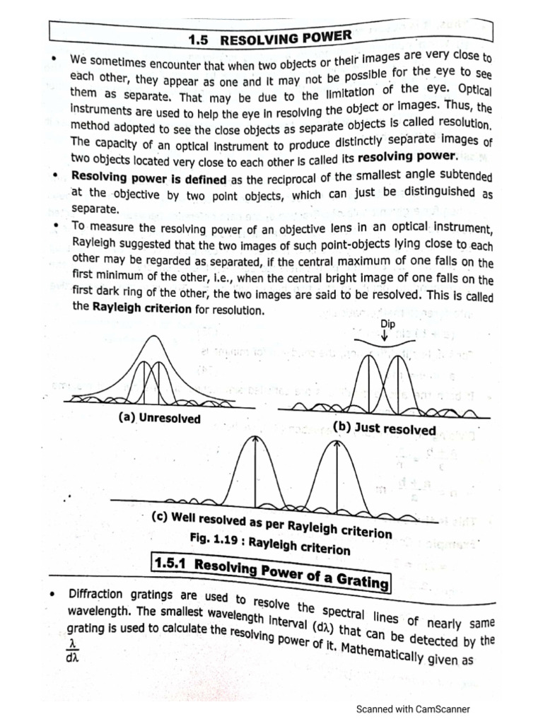 Resolving Power | PDF
