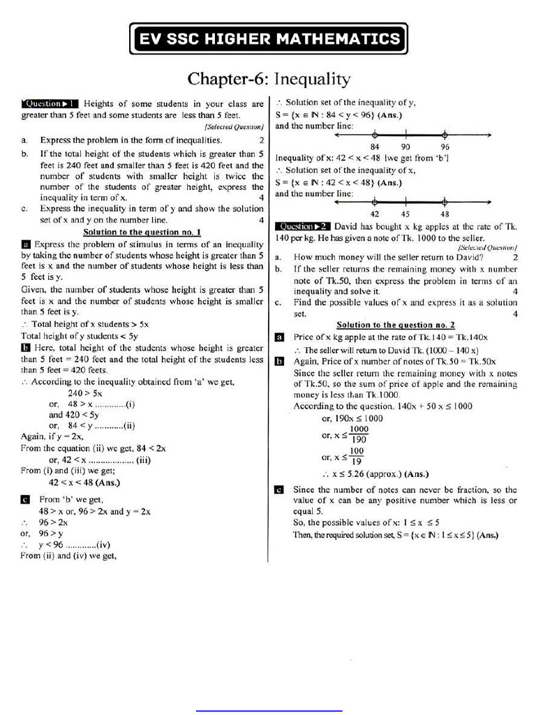 Ssc Ev h. Mathematics 6th Chapter Note | PDF