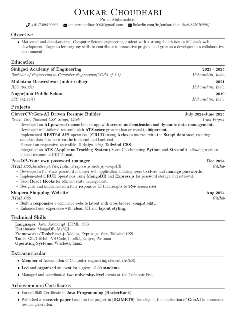 Omkar Choudhari 7498199362 | PDF | Java Script | Software Engineering