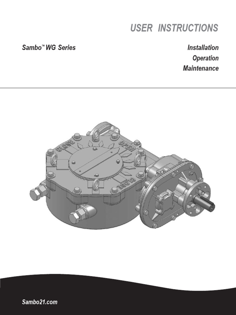 Sambo WG Series Gear Operator Manual | PDF | Gear | Bearing (Mechanical)