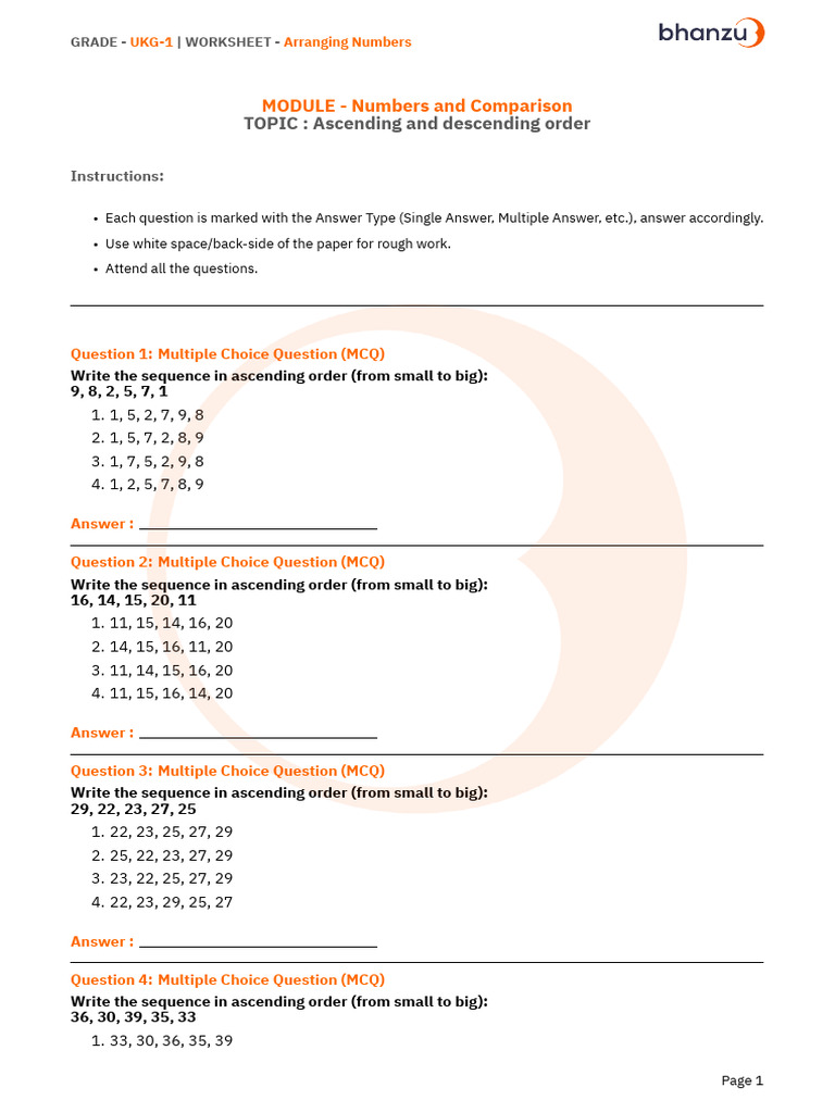 Numbers and Comparisons | PDF | Multiple Choice | Standardized Tests