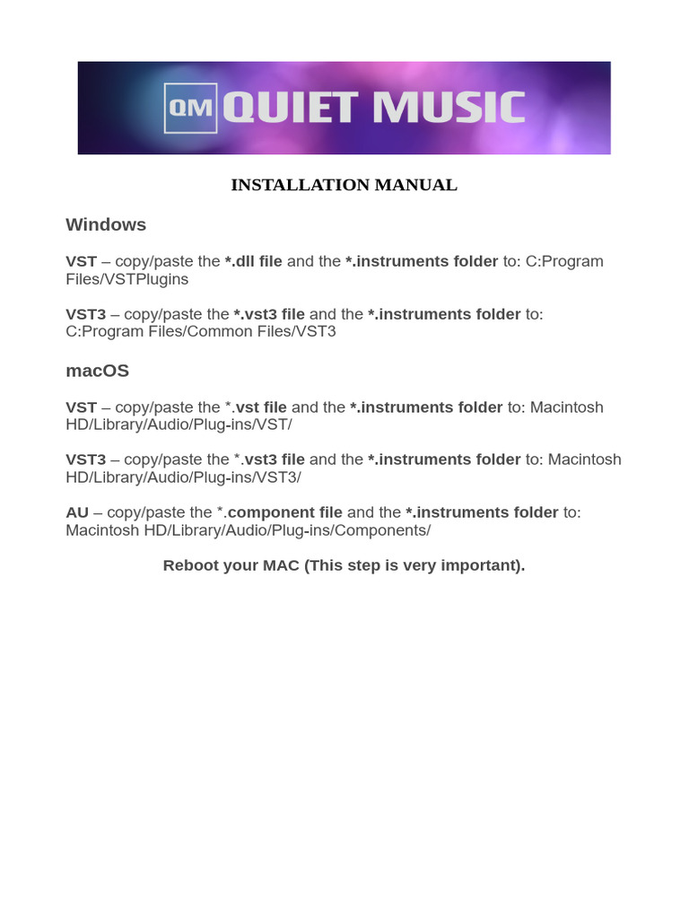 VST Installation Guide for Windows & macOS | PDF