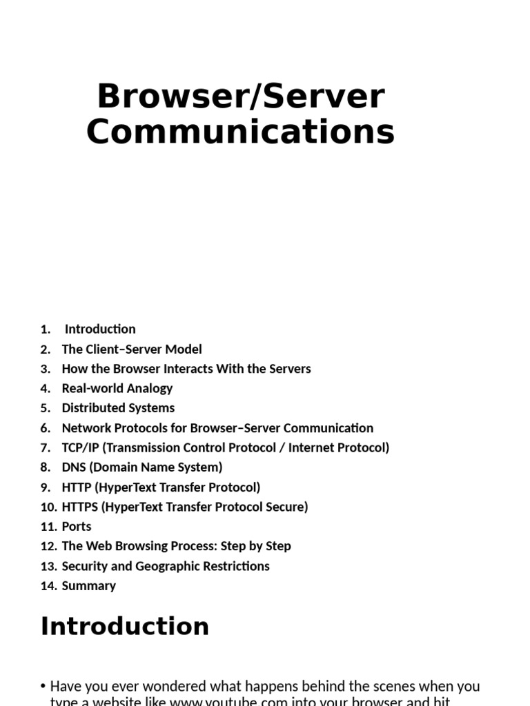 Understanding Browser-Server Communication | PDF | World Wide Web ...
