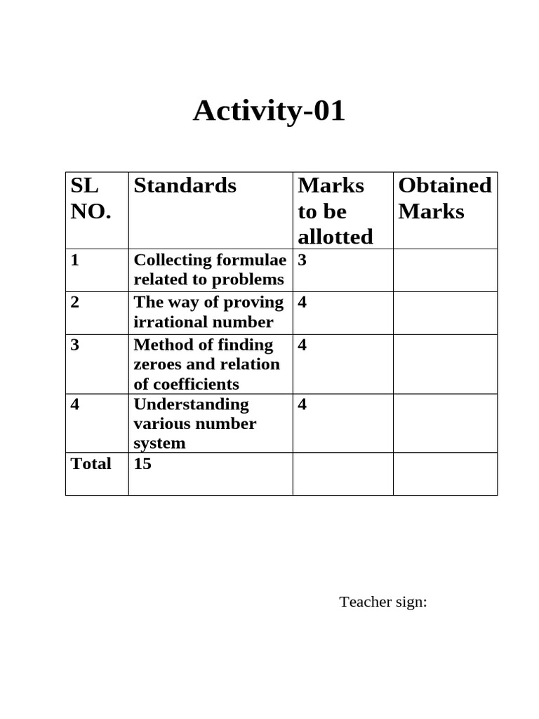 Math Activity Assessment Overview | PDF
