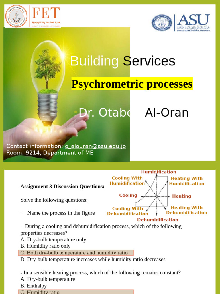 Psychrometric assignment 3 | PDF