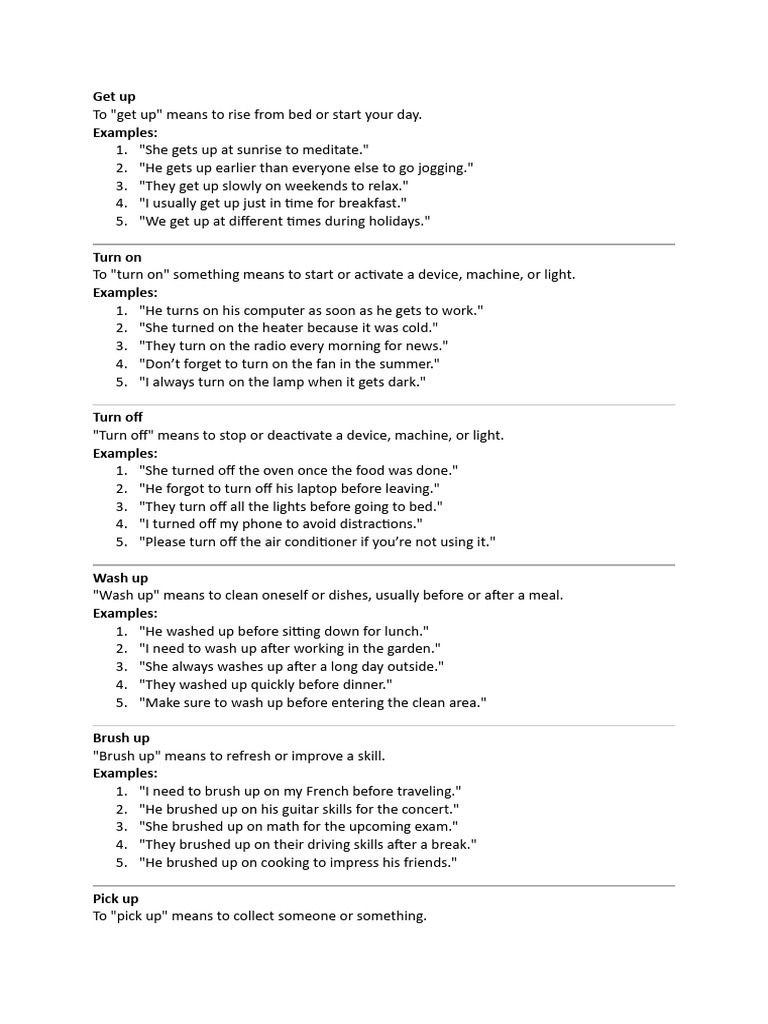 Common Phrasal Verbs Explained | PDF