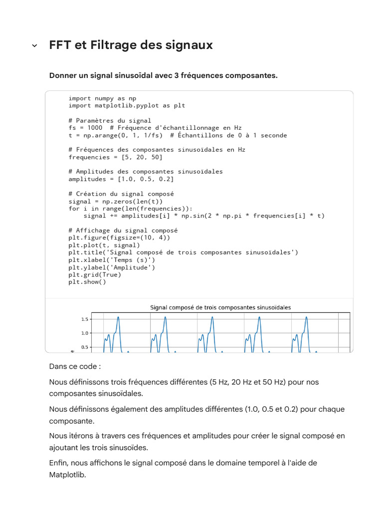 Filtrage de signaux avec FFT en Python | PDF | Fréquence | Filtre ...