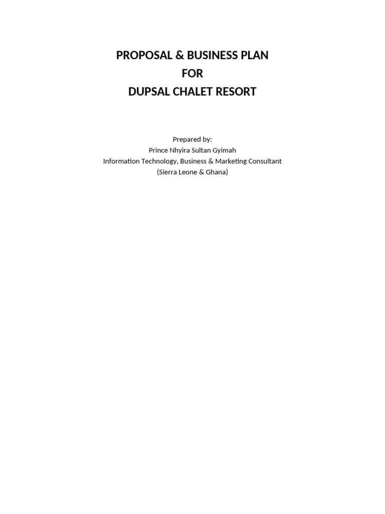 Dupsal Chalet Resort Business Proposal | PDF | Food And Drink ...
