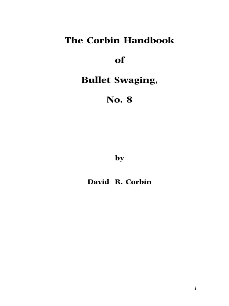 Bullet Swaging Techniques Handbook | PDF | Bullet | Gun Barrel