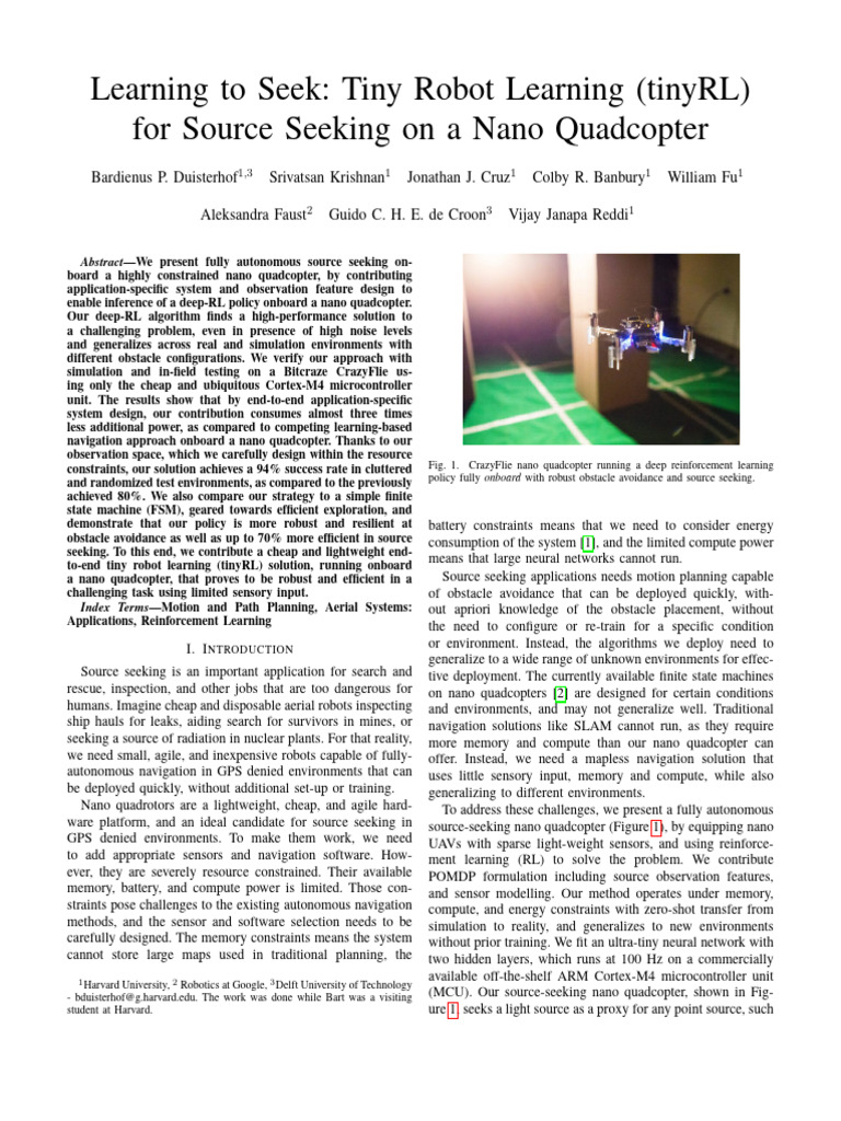 Tiny Robot Learning (TinyRL) | PDF | Simulation