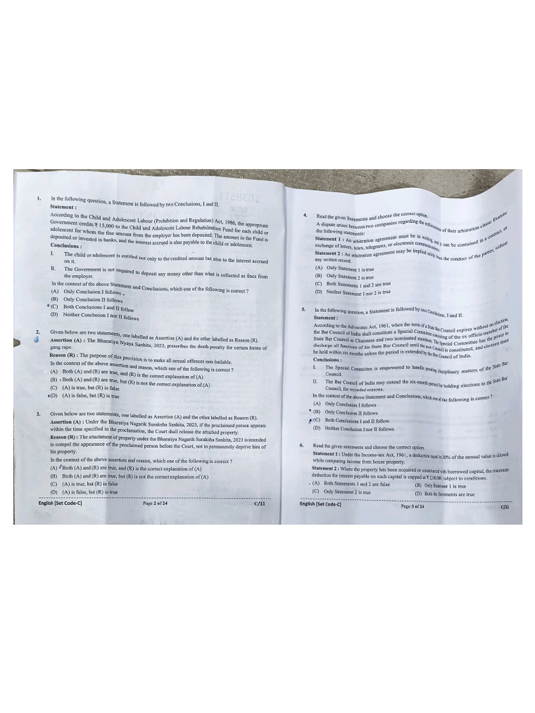 Aibe Question Paper | PDF