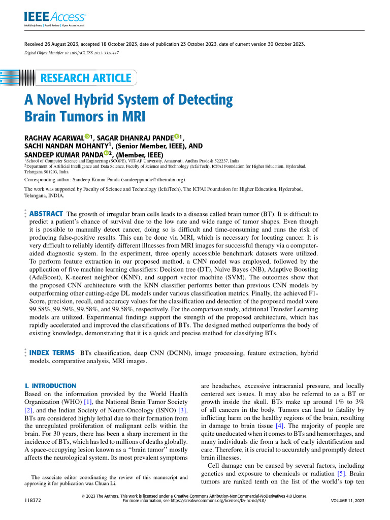 Hybrid MRI System for Brain Tumor Detection | PDF | Brain Tumor ...