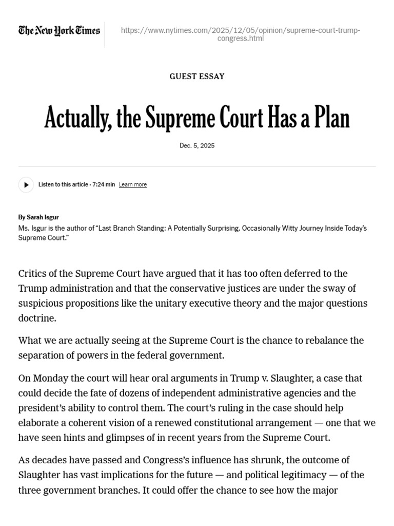Scotus Separation of Powers | PDF | United States Congress | American ...