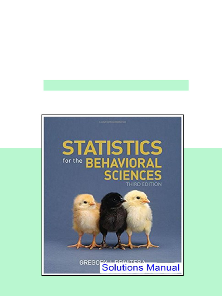 Statistics for the Behavioral Sciences 3rd Edition Privitera Solutions ...
