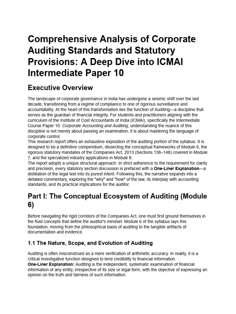 Corporate Auditing Standards Overview | PDF | Audit | Internal Control