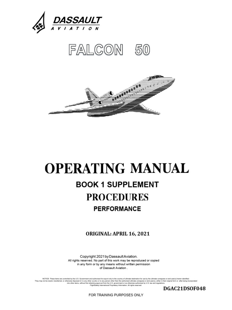 Falcon 50 Performance Operating Manual | PDF | Airspeed | Aviation