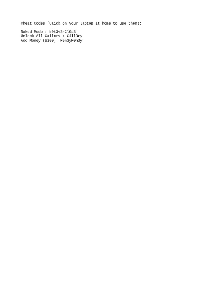 Cheat Codes | PDF