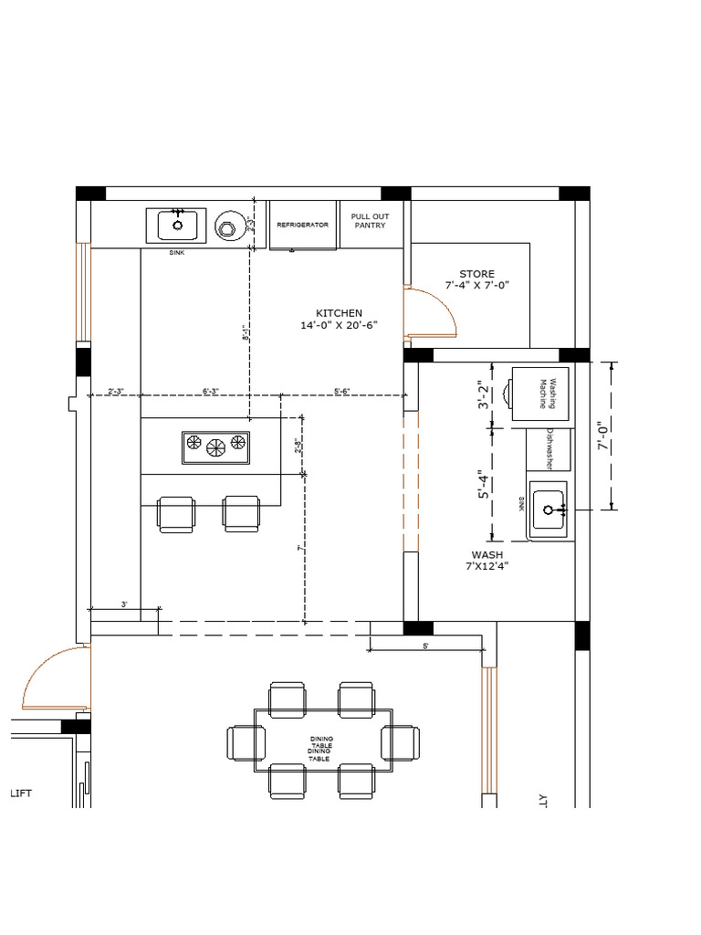 Kitchen and Store Layout Design | PDF